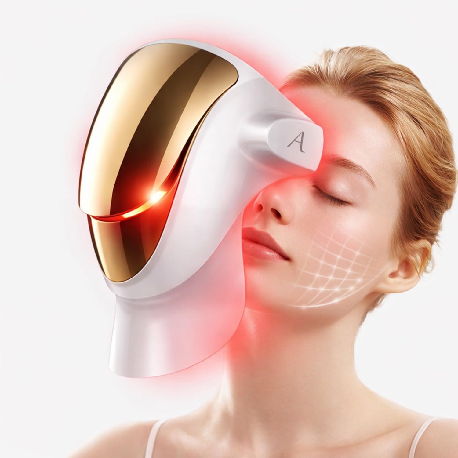 Aphrona Halo Led Face Mask Light Therapy, Women mom wife gift, Led Light Therapy Facial and Neck Skin Care Mask, Blue Light Red Light for Acne Wrinkle Reduce