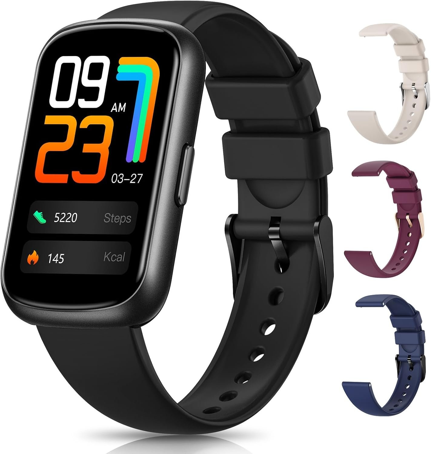 DEKELIFE Fitness Trackers,Smart Watches for Men Women with 24/7 Heart Rate/SpO2/Sleep Monitor, Fitness Watch with IP68 Waterproof, Health Activity Trackers for Android and iPhone Black