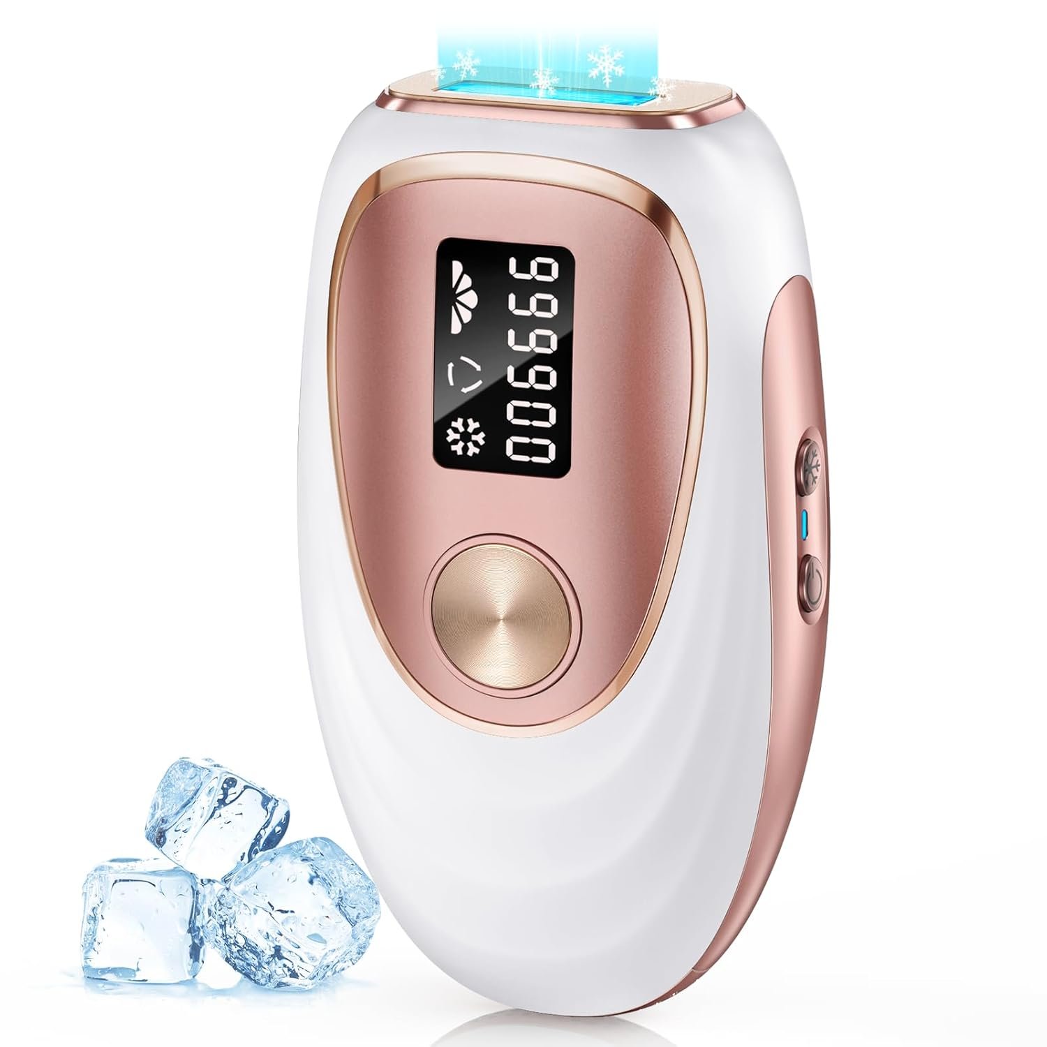 IPL Laser Hair Removal Device for Women & Men – Home 45°F Ice-Cooling Contact for Painless & Long-Lasting Results, 86% Hair Reduction in 3 Weeks for Full Body & Bikini Line, Gold