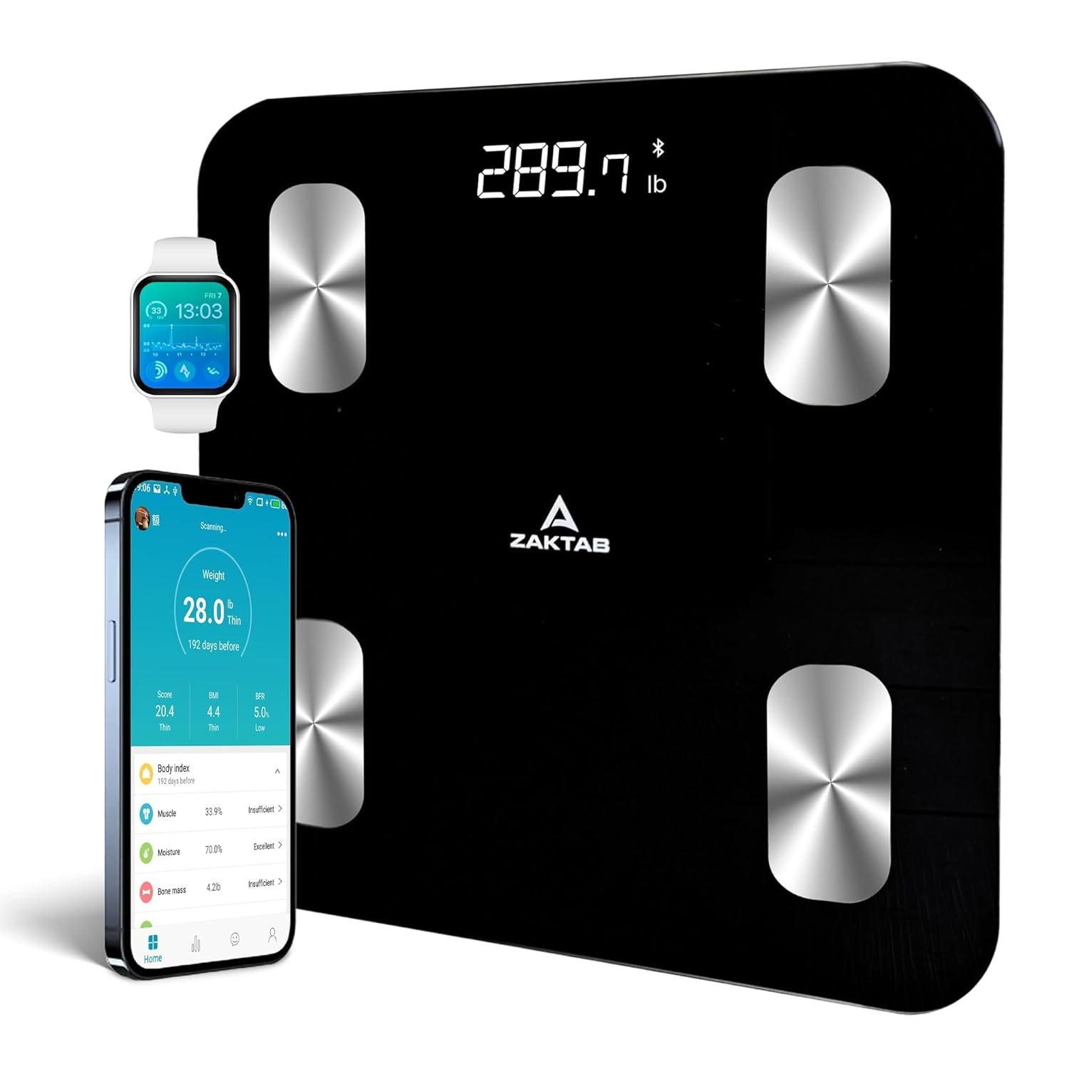 Scale for Body Weight, Accurate Weight Scale with LCD Display, Capacity upto 400 lbs, Smart BMI Scale, High Accuracy Digital Bathroom Scale, 18 Body Composition Analyzer Sync with Fitness App