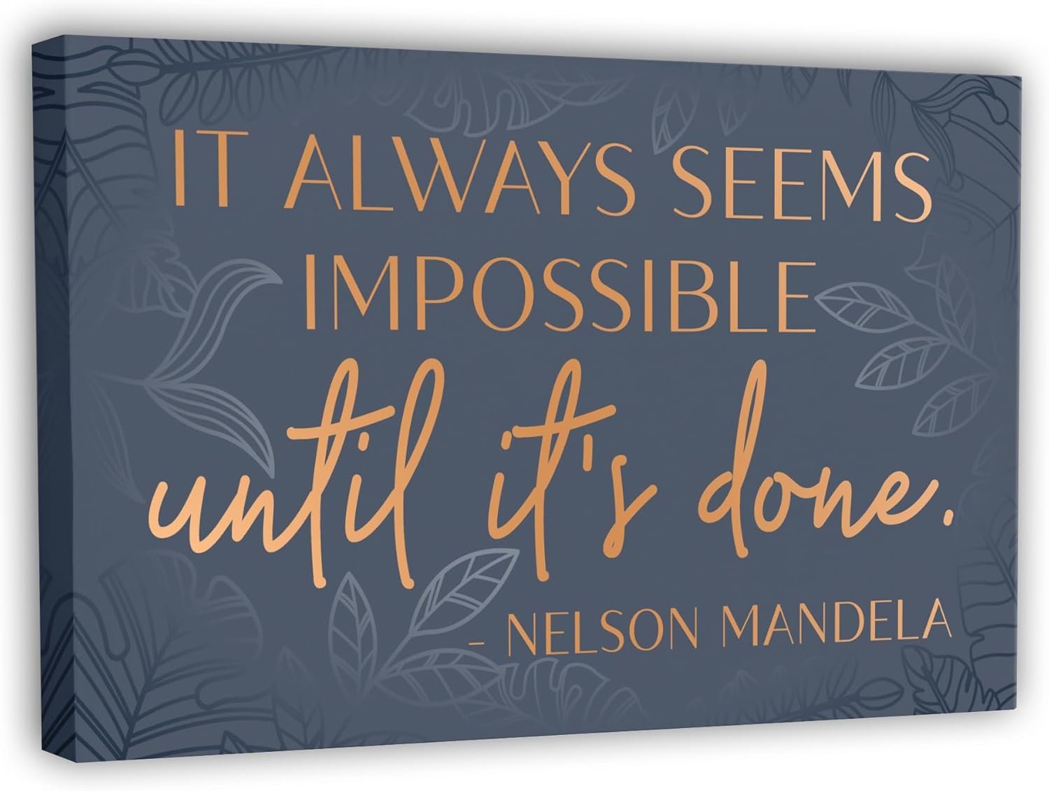 HoneyKICK Nelson Mandela Inspirational Quote Canvas Wall Art – Motivational Wall Decor for Office, Bedroom, Living Room – Abstract Wall Art for Women Office Decor Framed Canvas