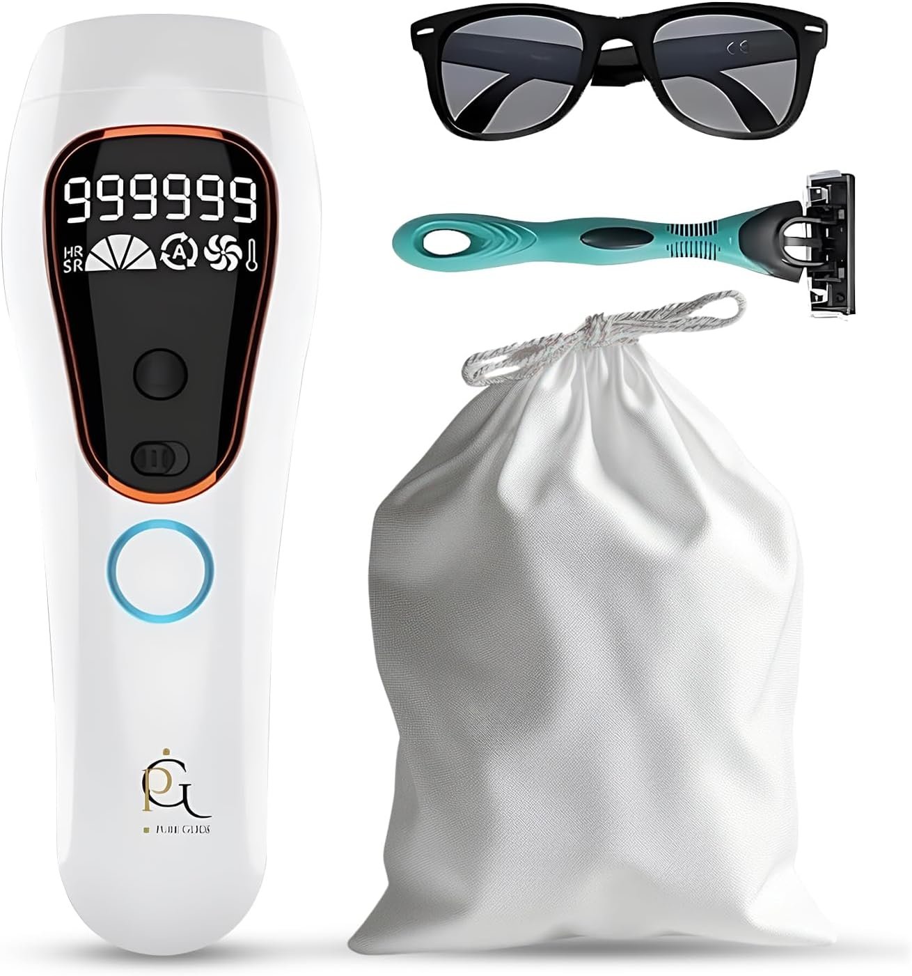 IPL Hair Removal Device for Women & Men, At-Home Hair Removal for Face, Legs, Arms & Bikini Line, Long-Lasting Hair Reduction, 999,999 Flashes, Painless & Easy to Use