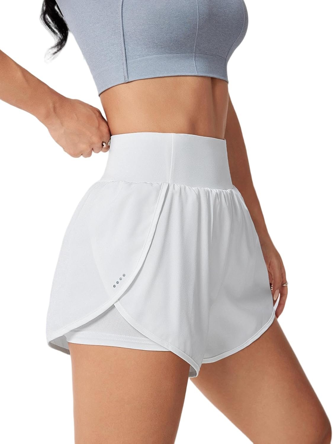 Women’s Athletic Running Shorts High Waisted with Pockets, Women 3″ Workout Dolphin Gym Yoga Beach Shorts