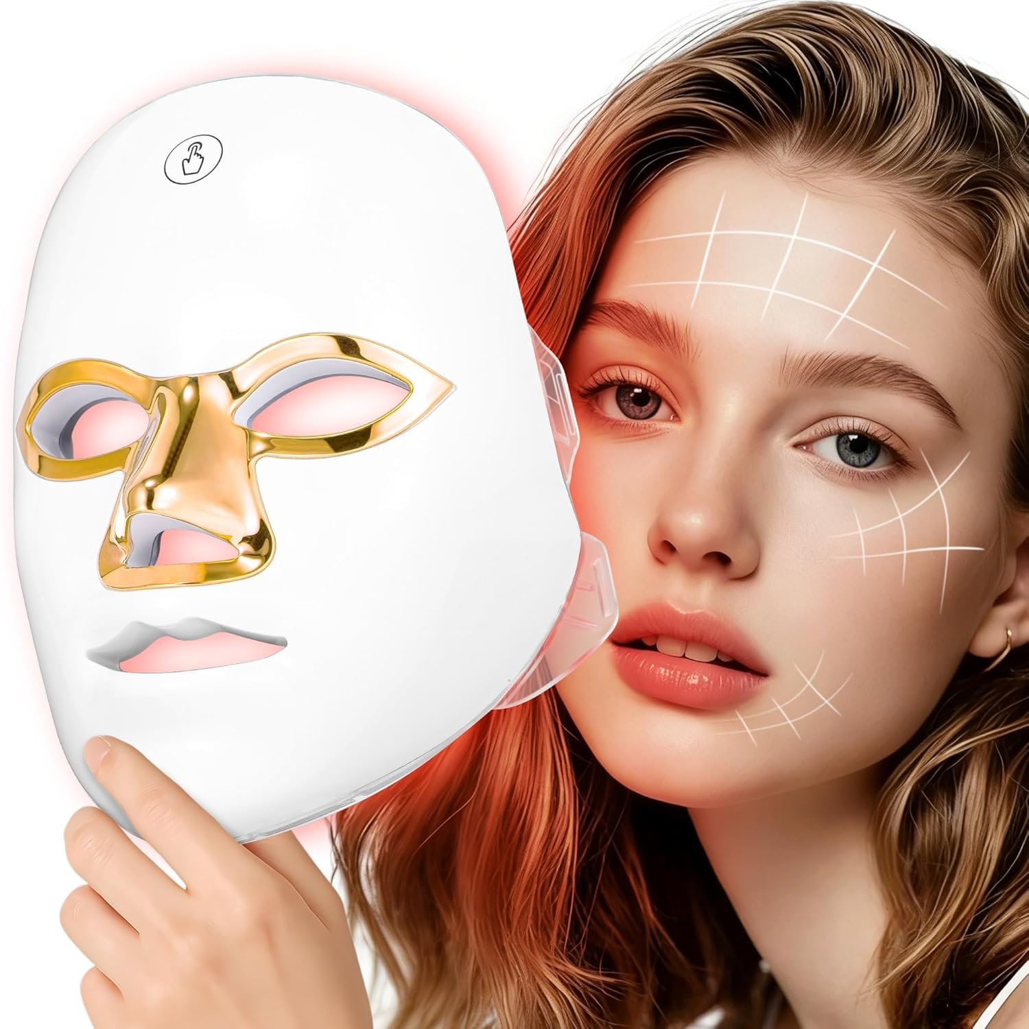 Red Light Therapy for Face,7-1 Colors LED Face Mask Light Therapy,Skin Care Mask,Cordless & Rechargeable