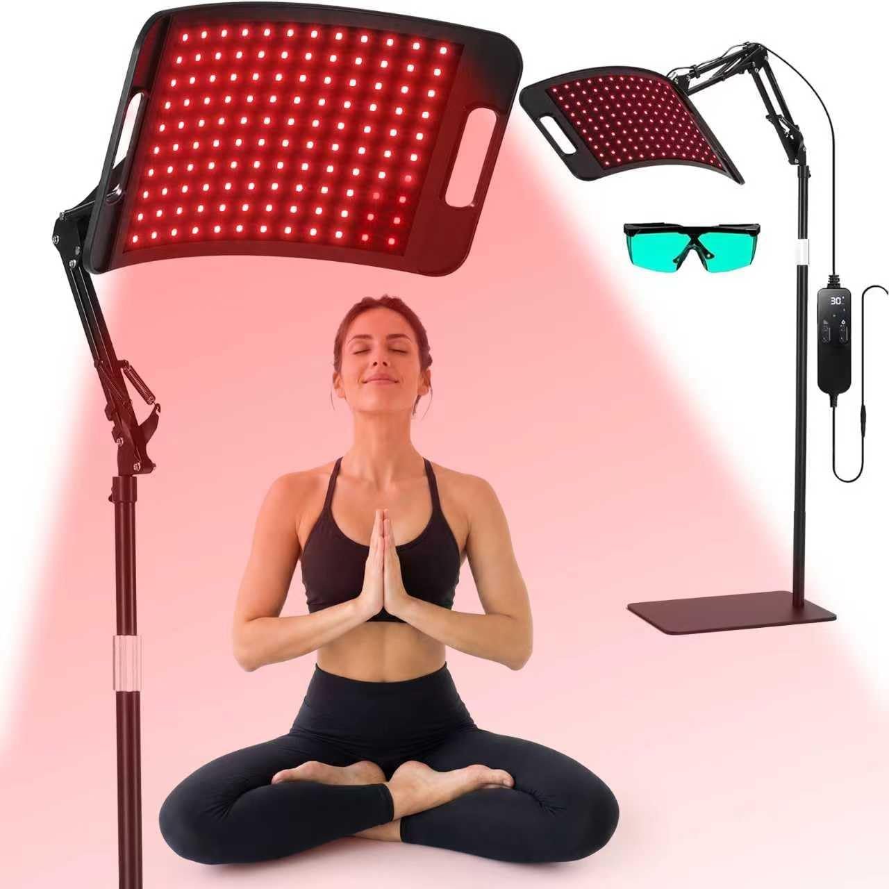 Red & Infrared Light Panel 660nm 850nm, 3-in-1 LED Beads Light, Larger Panel for Face Body, Height Adjustable Stand with 360° Rotating Head, Gift for Mom Women Wife Sister Girlfriend