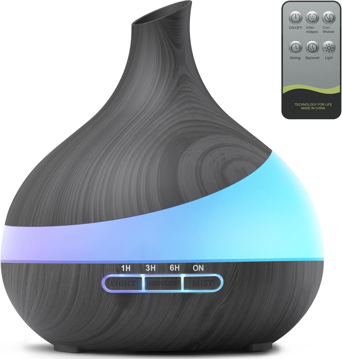 Essential Oil Diffuser for Women, 500ml Aromatherapy Diffuser:14-Color LED, Dual Mist 30/60ml/h, Remote Control, Auto Shut-Off, Hotel Spa Bedroom