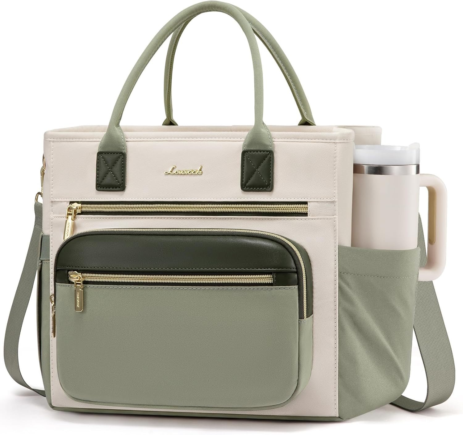 LOVEVOOK Insulated Lunch Bag Women,Wide Opening Adult Lunch Box Women with Cup Holder,Large Leakproof Cooler Bag for Work Picnic Beach Family College Mom Teacher,Lunch Box/Bag for Kids Girl Boy School