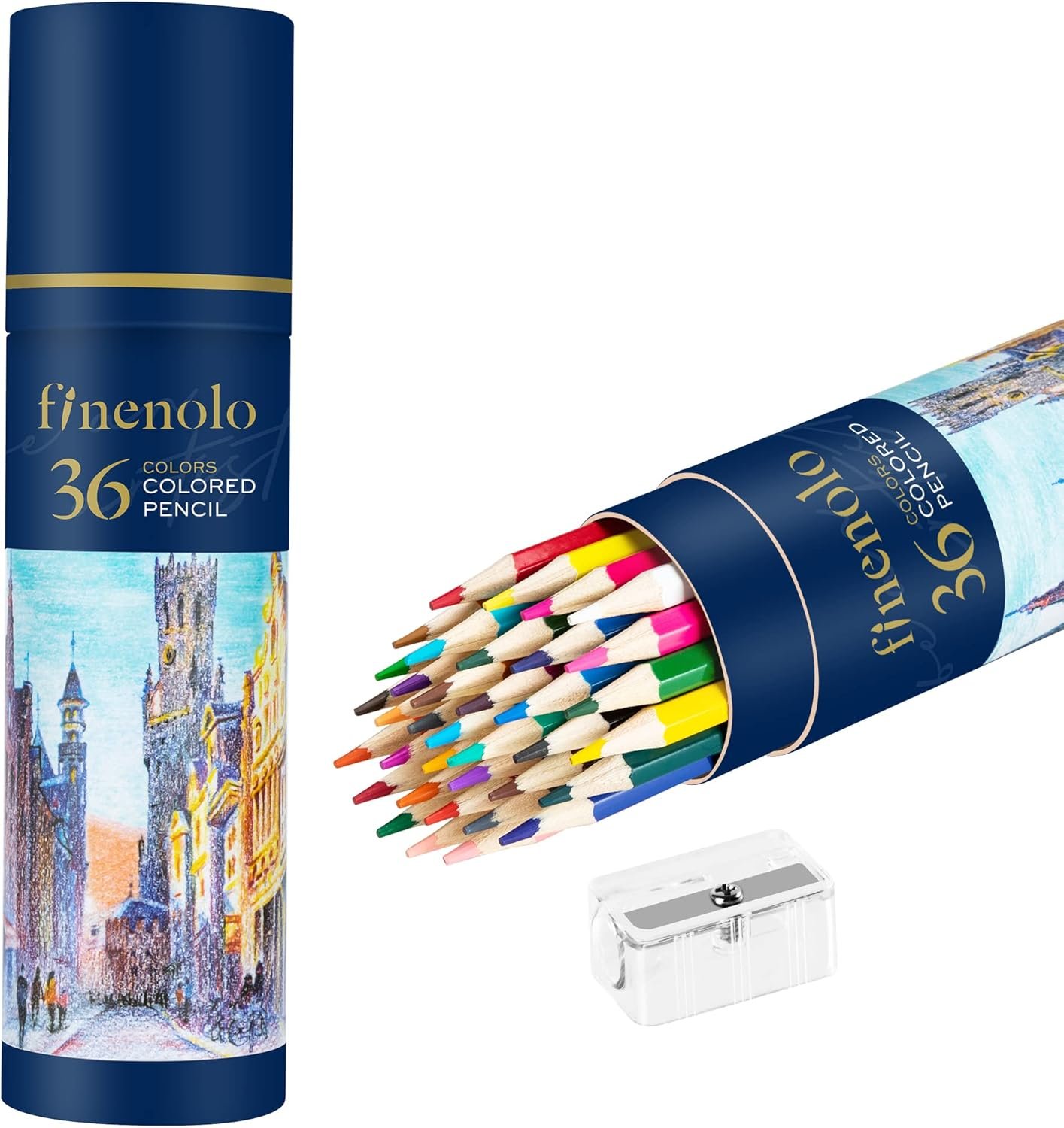 finenolo 36 Pack Colored Pencils for Adult Coloring Books, Soft Core, Art Drawing Pencils for Artists Beginners, Coloring Pencils Set with Sharpener for Coloring, Sketching, Painting