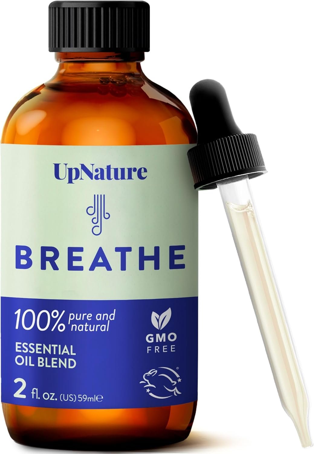 UpNature Breathe Essential Oils Blend (Large 2oz) Breath Relief Eucalyptus and Menthol Blend – Essential Oils for Diffusers for Home Humidifier – Vaporizer Liquid Aromatherapy Oils