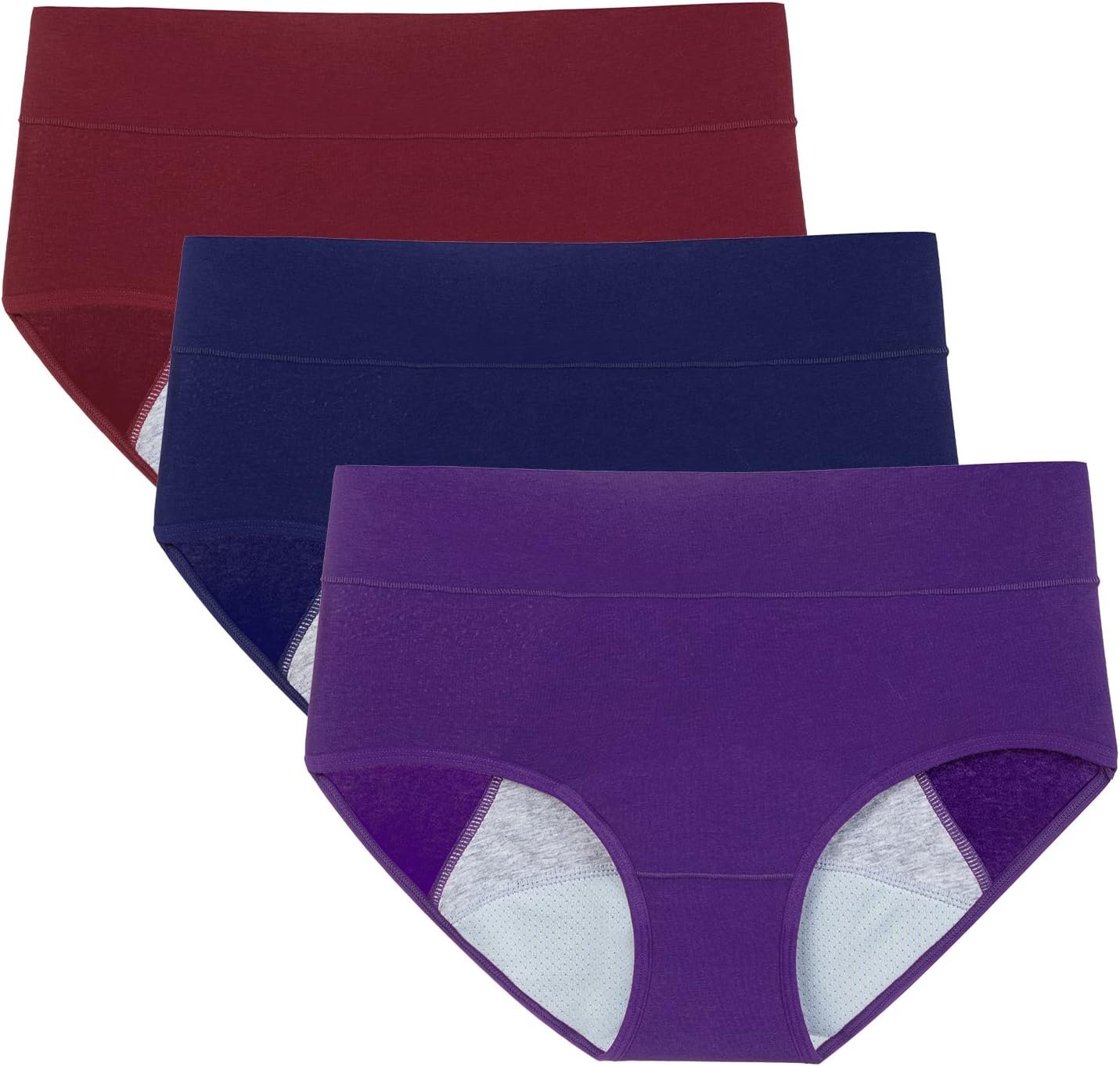 POKARLA Women’s High Absorbency Period Cotton Underwear Heavy Flow Leakproof Panties(Regular&Plus Size)
