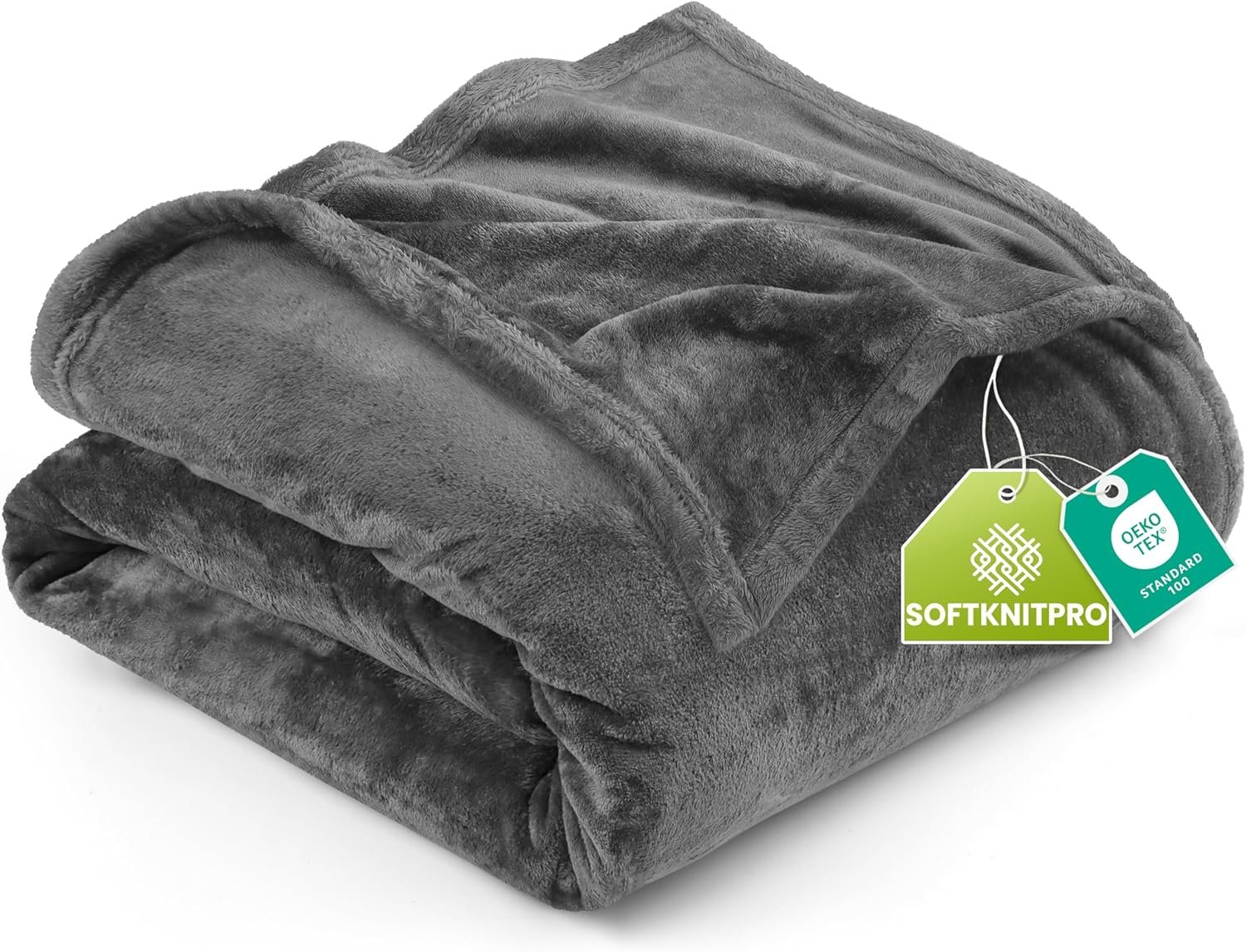 Utopia Bedding Fleece Blanket Queen Size Grey (90×90 Inches) Ultra Soft Warm Lightweight Microfiber Breathable Anti-Static Cozy Bed Blanket, All-Season Home Decor Gift for Men & Women