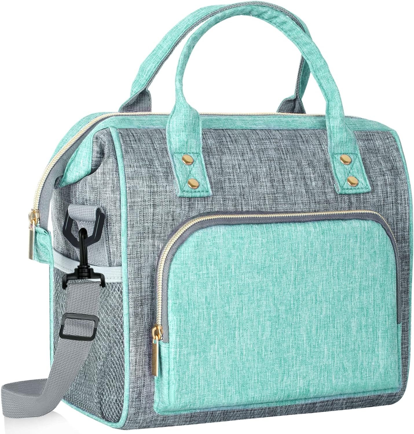IDEATECH Large Insulated Lunch Bag for Women -12L Adult Lunch Box Wide Opening with Shoulder Strap – Leakproof Cooler Tote Bag for Office Work, Picnic & Travel, Cute Gifts for Women, Mom (Teal)
