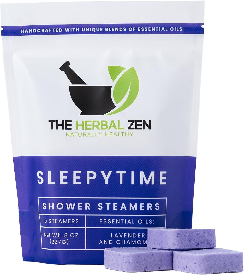 Sleepytime Lavender Shower Steamers Aromatherapy 10 Pack – Relaxing Shower Bombs with Pure Essential Oils for Relaxation and Unwinding – Spa Gifts for Women and Men – The Herbal Zen
