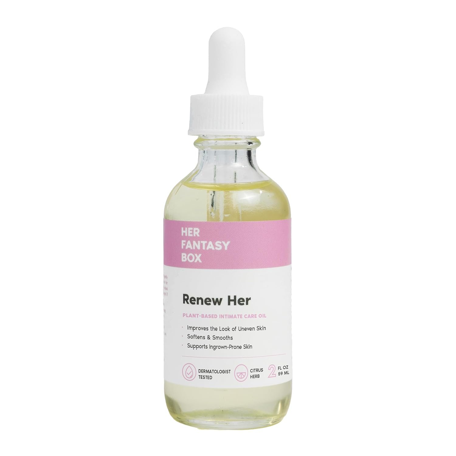Her Fantasy Box Renew Her | Natural Rejuvenating Yoni Oil for Dark Spots, Ingrown Hair, and Skin Brightening – Nourishing, Moisturizing Formula for All Skin Types