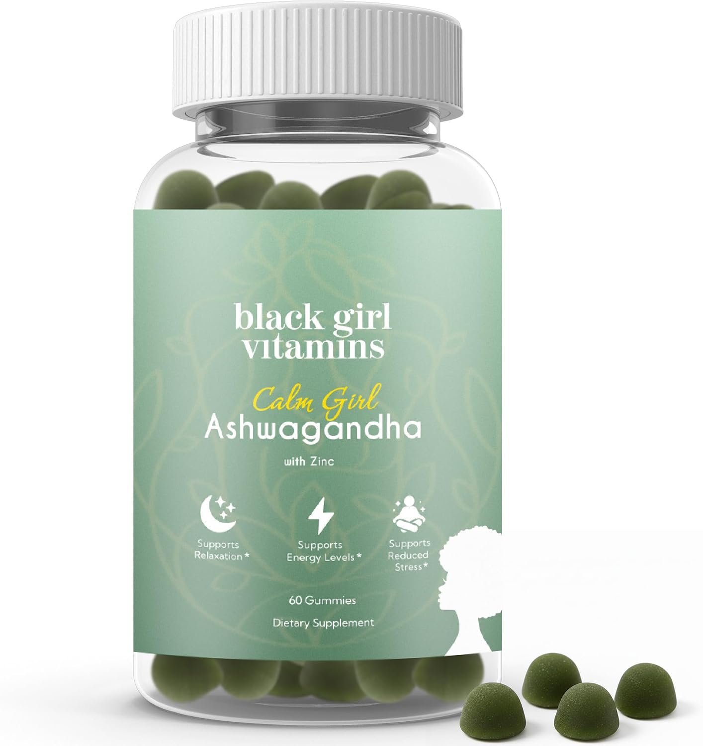 Black Girl Vitamins Calm Girl Ashwagandha + Zinc Gummies Stress Support, Promotes Relaxation & Mental Clarity, Supports Sleep & Immune Health – Doctor-Formulated Daily Vegan Supplement