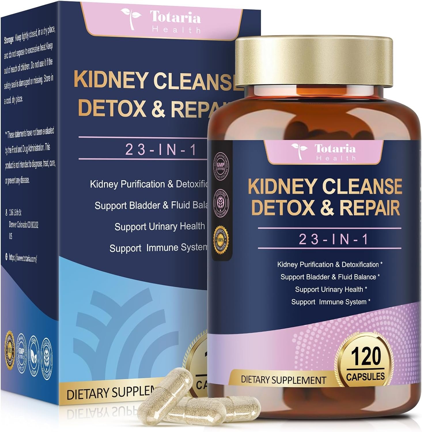 Kidney Cleanse Detox & Repair, Advanced Kidney Support Supplement – Cranberry & Chanca Piedra Pills for Bladder Control, Urinary Pain Relief, Cranberry Urinary Tract Health, Kidneey Stones Dissolver