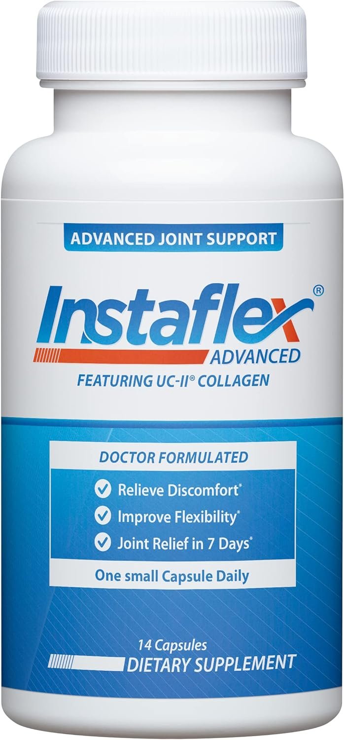 Instaflex Advanced Joint Support – Doctor Formulated Joint Relief Supplement, Featuring Collagen & 5 Other Joint Discomfort Fighting Ingredients – NO Glucosamine – Capsule – 14 Count