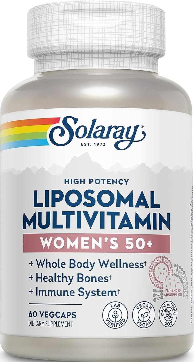 SOLARAY Liposomal Multivitamin for Women 50 Plus, 60 VegCaps | Women’s 50+ Multivitamin – Enhanced Liposomal Absorption for Bone, Immune & Cellular Health – 30 Servings – Vegan
