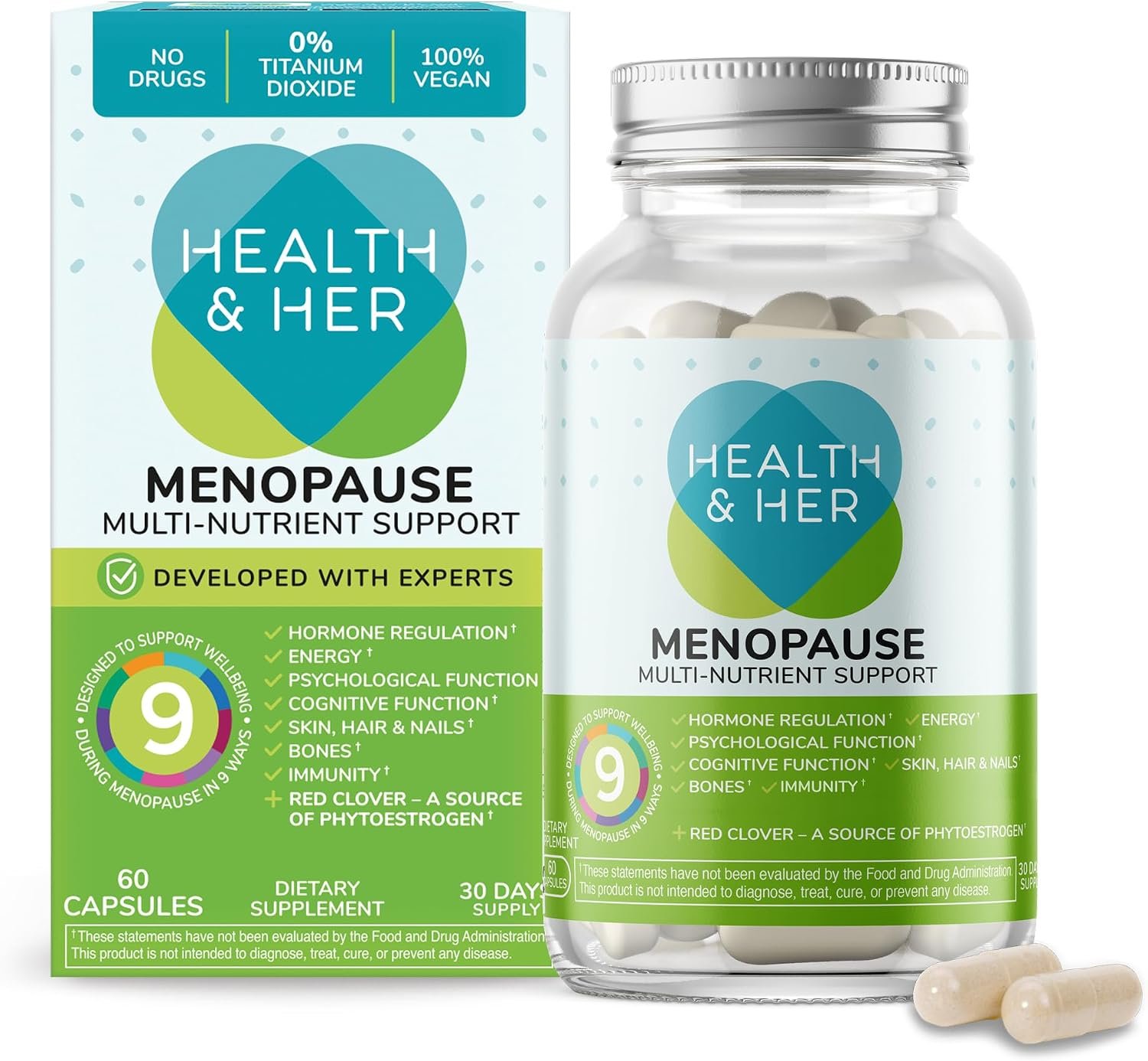 Health & Her Menopause Supplement, Multivitamin for Women, 30 Day Supply