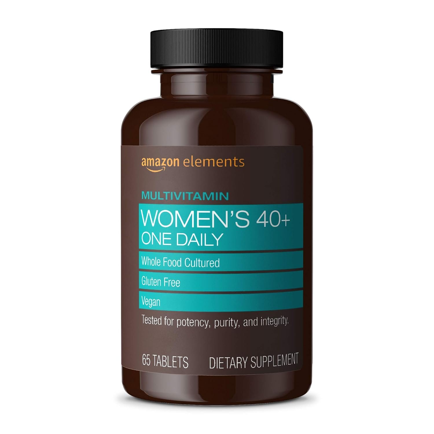 Amazon Basics Women‚ 40+ One Daily Multivitamin, 66% Whole Food Cultured, Vegan, 65 Tablets, 2 month supply, Packaging May Vary (Previously Amazon Elements)
