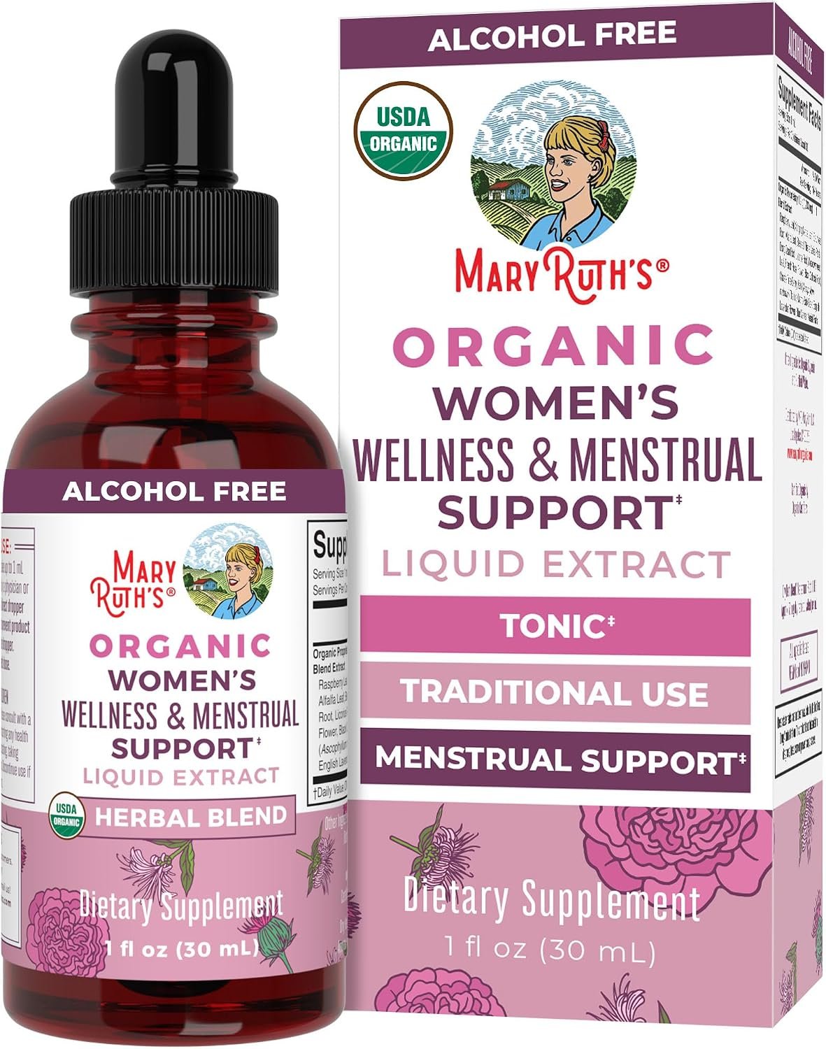 MARYRUTH’S Organic Women’s Wellness & Menstrual Support Liquid Drops, 1 oz