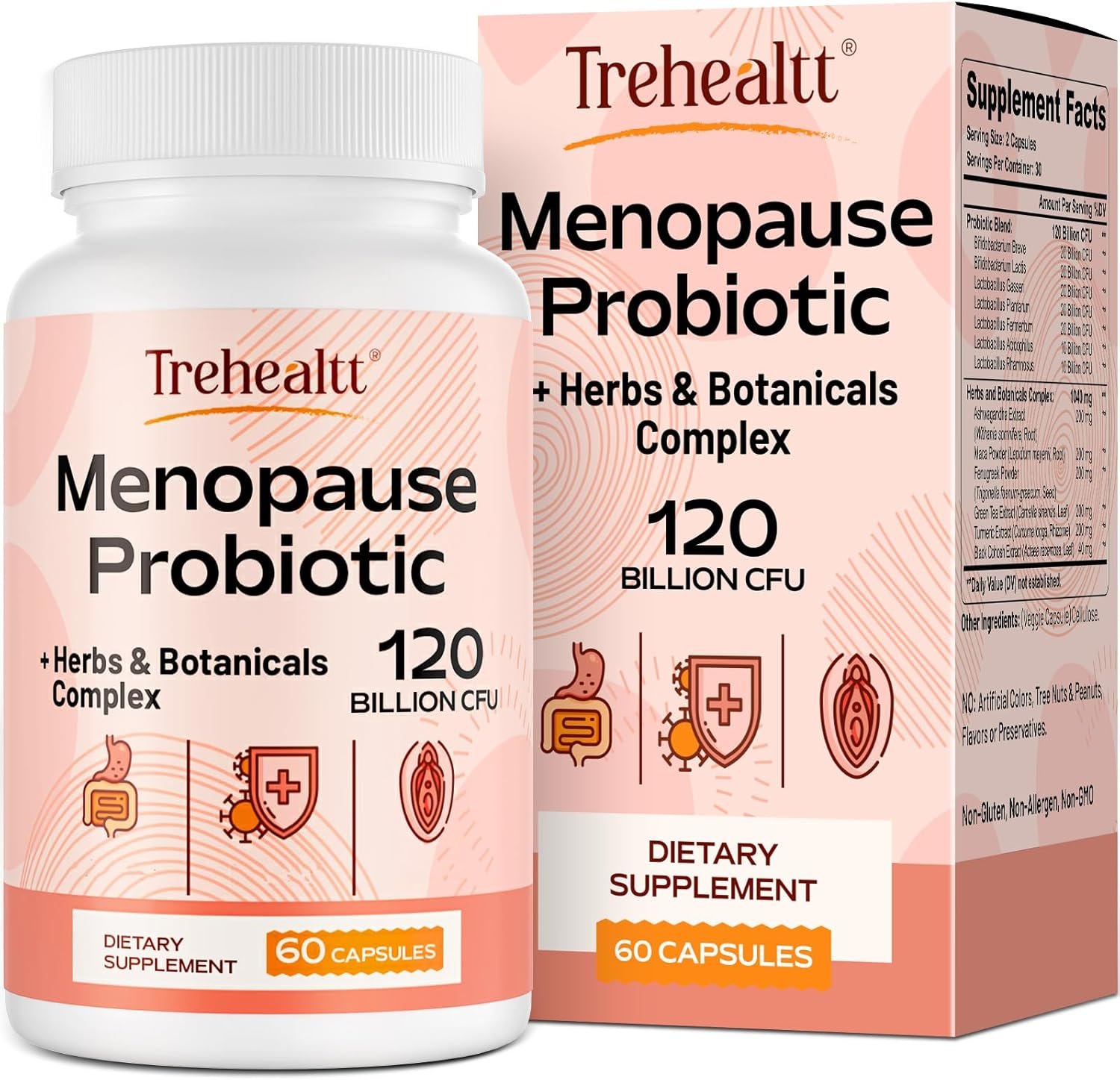Menopause Supplements for Women – Hot Flashes Menopause Relief, 60 Capsules